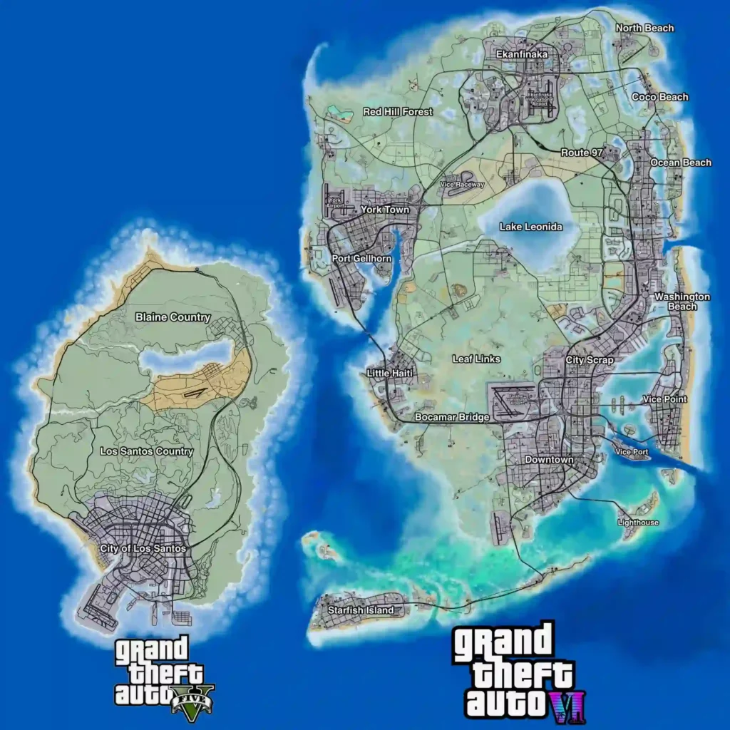 GTA 6 Map vs GTA 5 Map